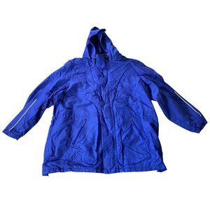 Lands End Mens Blue Jacket w/ Hood 3XL